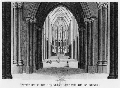 Bazilika Saint-Denis, iç görünüm, 1818 by Louis Francois Couche